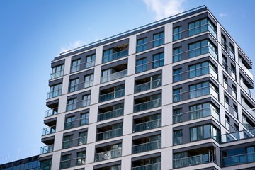 Modern European residential apartment buildings quarter. 