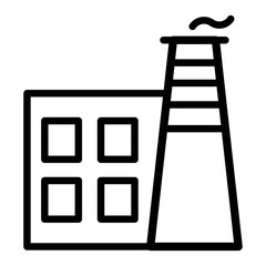 Industrial plant icon. Factory vector icon on white background. Mill, building sign.