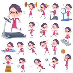 red glasses office women_exercise