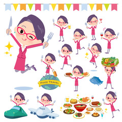 Fototapeta na wymiar red glasses office women_food festival