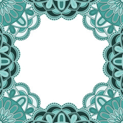 Abstract floral decorative frame for greeting card or invitation in ethnic style