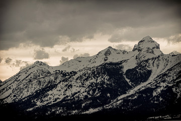 Fototapeta na wymiar Teton Mountain Range near Yellowstone National Park