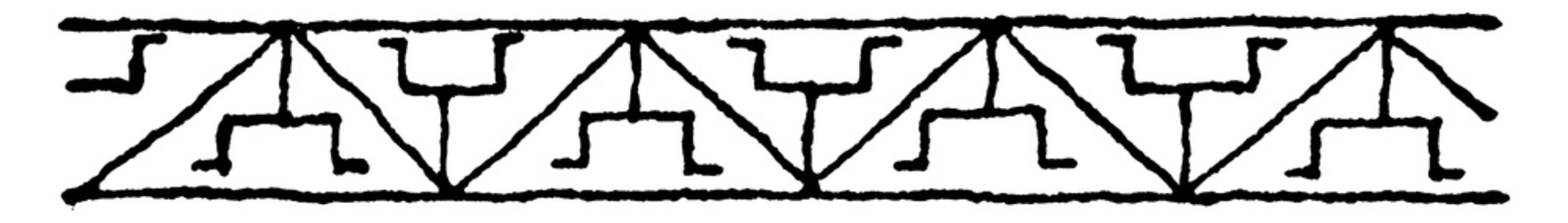 Wine-Glass Border the most common is the one in combination with the fish-bone design, vintage engraving.