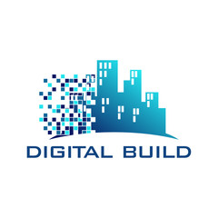 Build icon design. Pixel logo vector