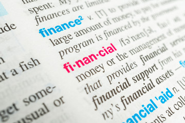 Fototapeta premium Dictionary Meanings of the Economic Crisis
