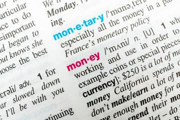 Fototapeta premium Dictionary Meanings of the Economic Crisis