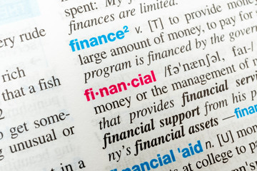 Fototapeta premium Dictionary Meanings of the Economic Crisis