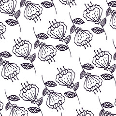 background of flowers line style vector illustration design