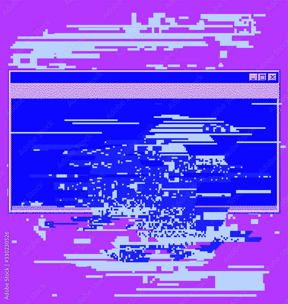 Poster Computer screen with Command-line interface or console terminal. Concept for ransomware or malware program.