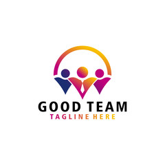 good team logo icon vector isolated