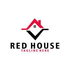 red house logo icon vector isolated