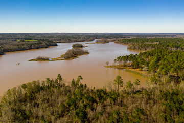 Aerial photo landscape Eufaula Alabama
