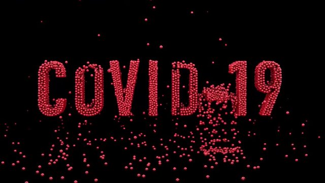 Worldwide Coranavirus epidemic. Covid-19. Templete name virus in 3d render. Background Red.