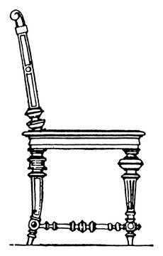recommend clip art: Modern Cane Chair, vintage illustration.