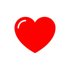 Heart, love, valentine's day icon red color