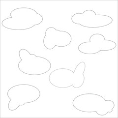 set of paper clouds