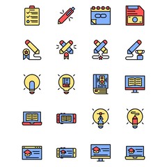 online learning icon. perfect for application, web, logo and presentation template. icon design filled line style. icon set design part 4