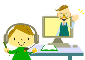 オンライン授業　男の子