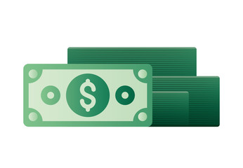 Isolated money bills vector design