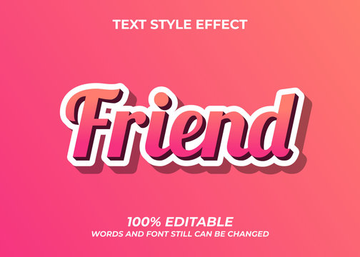 friend text style effect design