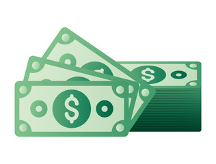Isolated money bills vector design