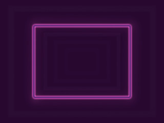 Violet neon frame ,abstract purple rectangle