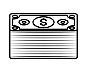 Isolated money bills vector design