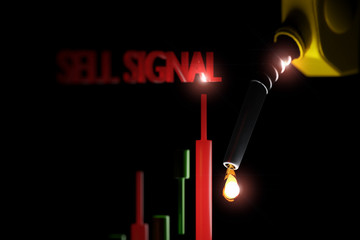 Oil price drops  lead to cratering stock market, Stock Signal,Buy Signal, Sell Signal, Mobile foreign exchange trading - 3d render illustrator © Bunpoht