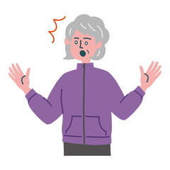 Fototapeta premium シニア 女性 スポーツウェア 驚き