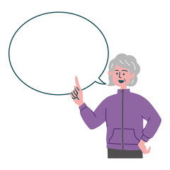 シニア　女性　スポーツウェア　吹き出し