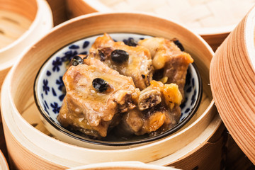 Chinese dim sum Black bean steamed pork ribs