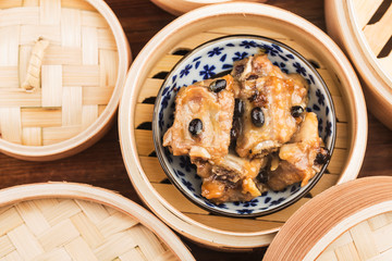 Chinese dim sum Black bean steamed pork ribs