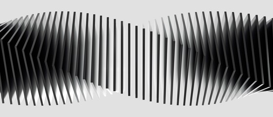 Abstract black slices. 3d rendering - illustration.