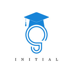 Letter S with toga hat in education logo design