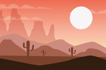 Obraz premium beautiful landscape with desert scene