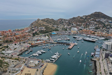 Fototapeta na wymiar A 4k high definition aerial of Cabo San Lucas 