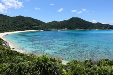 Fototapeta na wymiar Okinawa Japan - Tokashiki Island Aharen Beach scenic view