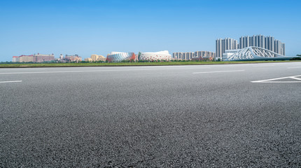 Skyline of Tar Road and Landscape of Qingdao Architectural City