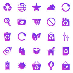 Ecology gradient icons on white background