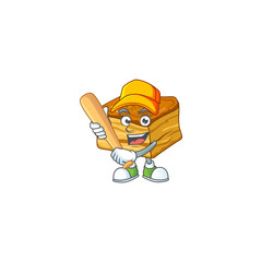 Cartoon design of baklava having baseball stick