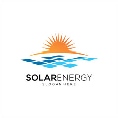 Sun solar energy logo design template. solar tech logo designs, Idea logo design inspiration