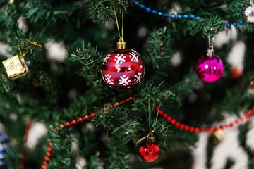 Beautiful christmas tree isolated on white background