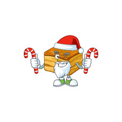 Friendly baklava in Santa Cartoon character with candies