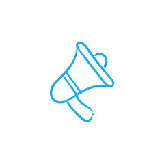 Megaphone doodle illustration, hand drawn loudspeaker vector icon.