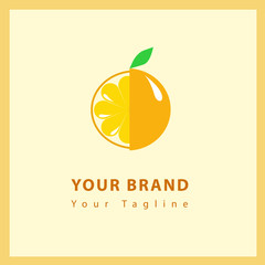 logo template design orange healthy for company fruit 
