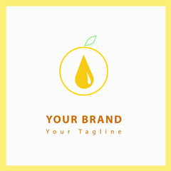 logo line art minimalist  modern template design fruit orange for your brand