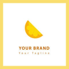 logo minimalist  modern template design slice fruit orange healthy