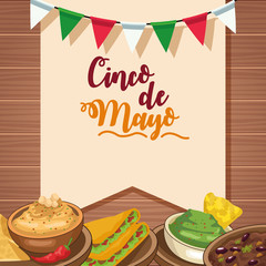cinco de mayo celebration with delicious food in table