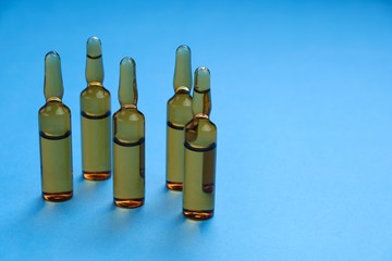Medicine and health concept. pharmaceutical  ampoules set . Pharmacological serum in ampoules.....