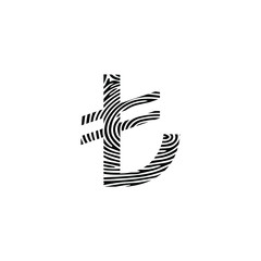 Lira Vector Icon Design. Lira Currency Symbol. Fingerprint Concept Lira graphic design.